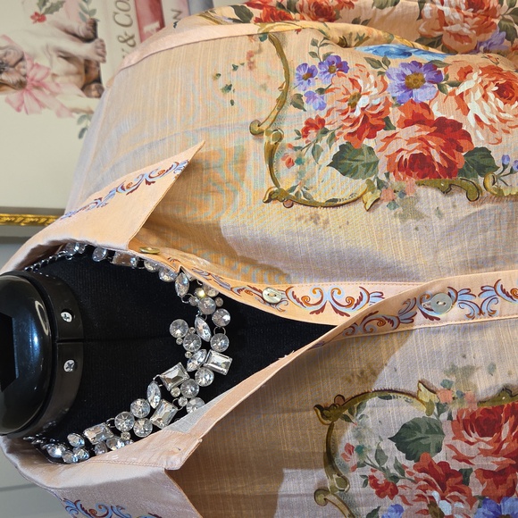 Nwt Xl & Large Joie Floral Button Down Shirt - Pink and Blue - Picture 16 of 17